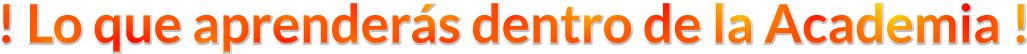 ! Lo que aprenderás dentro de la Academia !